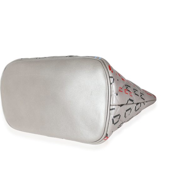 Chanel Limited Edition Silver Quilted Lambskin Data Center Print Zip Pouch - Picture 5 of 5